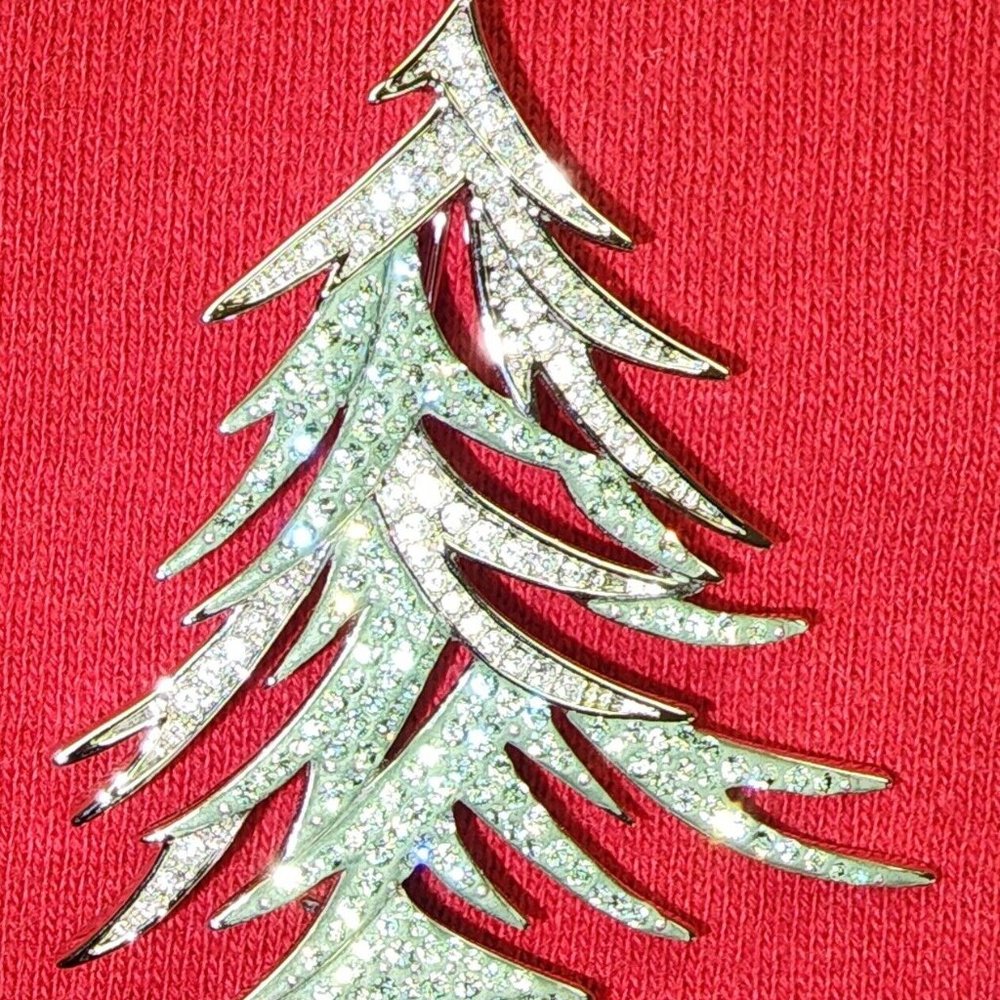 Signed Swarovski 2009 Stylized Christmas Tree Brooch Pin
